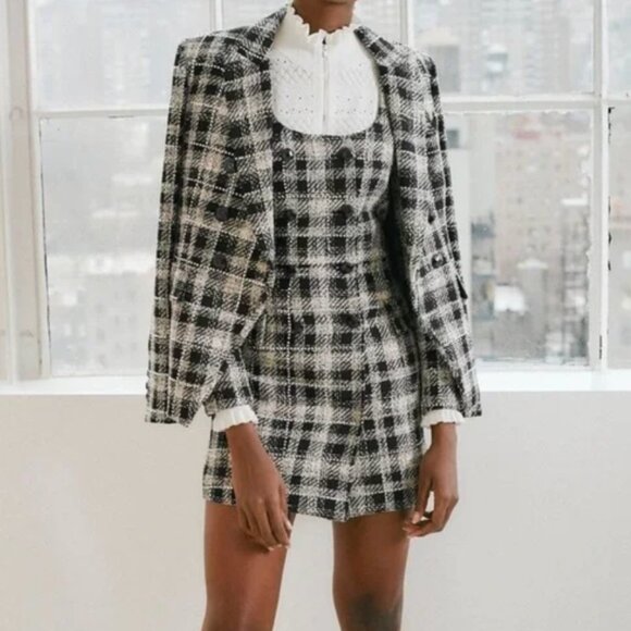Veronica Beard Dresses & Skirts - Veronica Beard Sondra Tweed Plaid Print Mini Dress Size: M | US 6